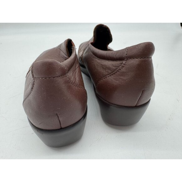 Sas Womens Dream On Slip On Loafers Size 9N Brown Wedge Workwear Leather Moccasi - Picture 11 of 15